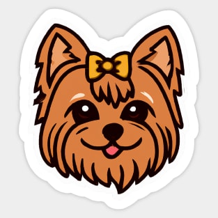 Kawaii Yorkshire Terrier Dog Lover Yorkie Retro Sticker